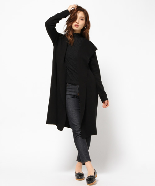 MOUSSY(マウジー)の「HOODIE CDK(カーディガン/ボレロ・レディース・トップグレー/ブラック/ベージュ・FREE)」の9枚目の写真
