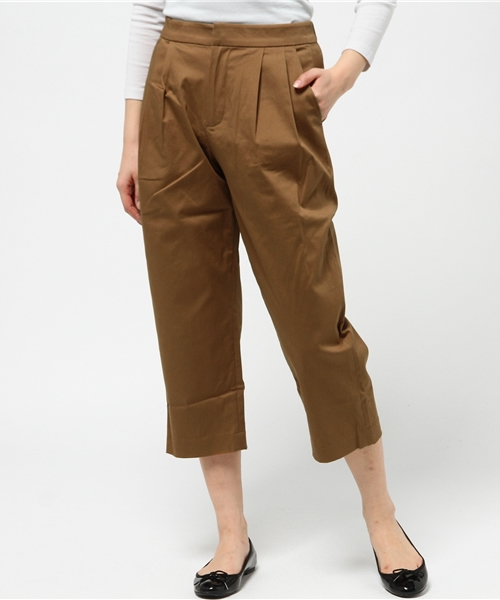 GLOBAL WORK(グローバルワーク)の「ワイドクロプトパンツ/708547(その他パンツ・レディース・ホワイト/ブラウン/ネイビー/ブルー/ライトブルー・SMALL/LARGE/MEDIUM)」の3枚目の写真