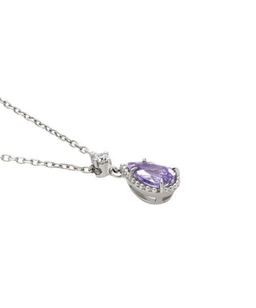 安価 ワタナベ プラチナ×タンザナイト ドロップネックレス（ネックレス アクセサリー