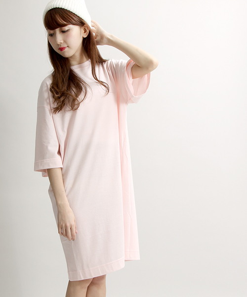 WEGO（ウィゴー）の「WEGO/BIG Teeワンピース（ワンピース・レディース・サックスブルー/ライトピンク/ブラック/ホワイト/ライトパープル・FREE）」の5枚目の写真