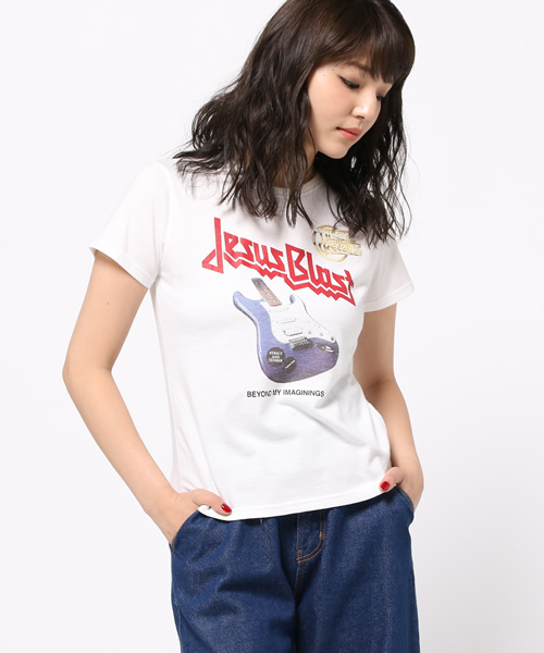 MOUSSY（マウジー）の「JESUS TSJ（Tシャツ/カットソー・レディース・ホワイト/ブラック・FREE）」の9枚目の写真
