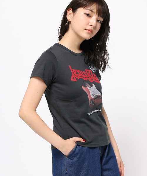 MOUSSY（マウジー）の「JESUS TSJ（Tシャツ/カットソー・レディース・ホワイト/ブラック・FREE）」の3枚目の写真