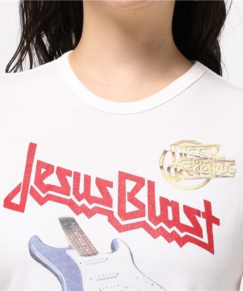 MOUSSY（マウジー）の「JESUS TSJ（Tシャツ/カットソー・レディース・ホワイト/ブラック・FREE）」の5枚目の写真