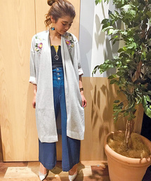 VENCEEXCHANGE | 刺繍ダブルフェイスガウン               (カーディガン/ボレロ)