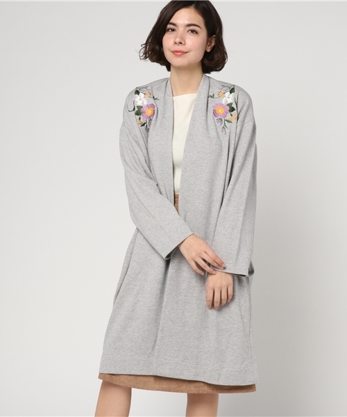 VENCEEXCHANGE（ヴァンスエクスチェンジ）の「刺繍ダブルフェイスガウン               （カーディガン/ボレロ・レディース・ブラック/ネイビー/グレー/ピンク・MEDIUM）」の15枚目の写真