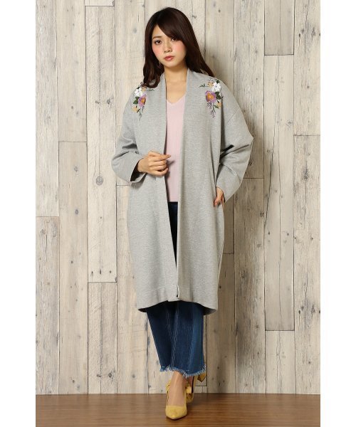 VENCEEXCHANGE（ヴァンスエクスチェンジ）の「刺繍ダブルフェイスガウン               （カーディガン/ボレロ・レディース・ブラック/ネイビー/グレー/ピンク・MEDIUM）」の18枚目の写真