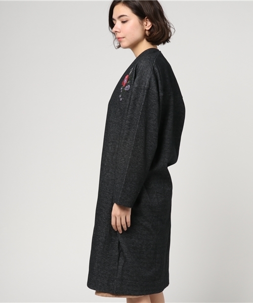 VENCEEXCHANGE（ヴァンスエクスチェンジ）の「刺繍ダブルフェイスガウン               （カーディガン/ボレロ・レディース・ブラック/ネイビー/グレー/ピンク・MEDIUM）」の6枚目の写真