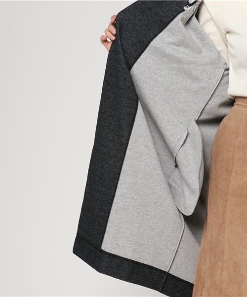 VENCEEXCHANGE（ヴァンスエクスチェンジ）の「刺繍ダブルフェイスガウン               （カーディガン/ボレロ・レディース・ブラック/ネイビー/グレー/ピンク・MEDIUM）」の12枚目の写真