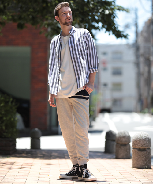 grn（ジーアールエヌ）の「【grn/ジーアールエヌ】ラインスウェットパンツ（その他パンツ・メンズ・杢グレー/オートミール/ネイビー・LARGE/MEDIUM）」の14枚目の写真