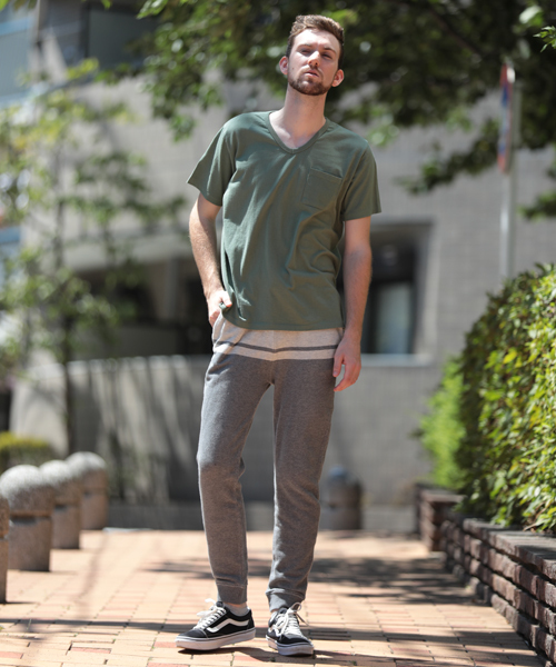 grn（ジーアールエヌ）の「【grn/ジーアールエヌ】ラインスウェットパンツ（その他パンツ・メンズ・杢グレー/オートミール/ネイビー・LARGE/MEDIUM）」の16枚目の写真