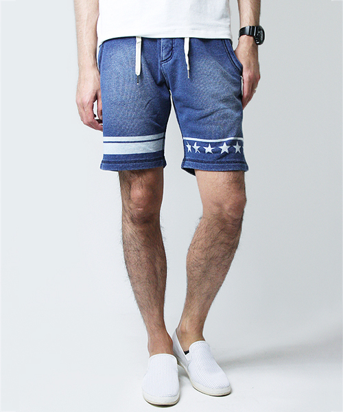 JACKROSE（ジャックローズ）の「スタープリントスウェットショーツ（その他パンツ・メンズ・ブラック/インディゴブルー/サックスブルー・L/M）」の3枚目の写真