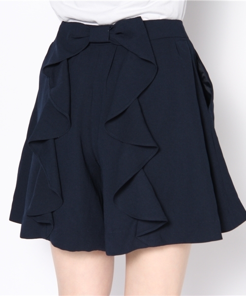 earth music&ecology(アースミュージックアンドエコロジー)の「●steady 6月号 掲載●バックリボンキュロット/ショートパンツ(カーゴパンツ・レディース・キャメル/イエロー/ネイビー/ピンク・MEDIUM/SMALL)」の8枚目の写真