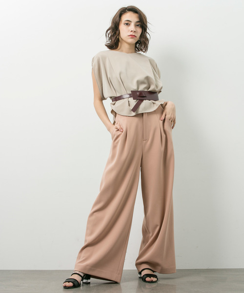 STUDIOUS（ステュディオス）の「【STUDIOUS】ピーチスリットブラウス（シャツ/ブラウス・レディース・バーガンディー/ベージュ/ネイビー・FREE）」の22枚目の写真