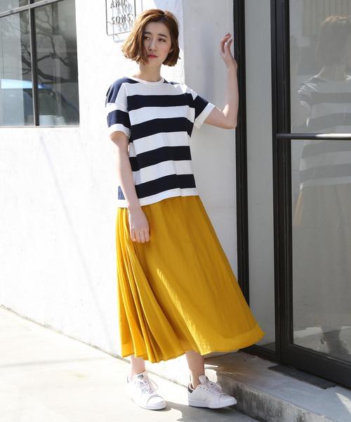 coen（コーエン）の「【大人気・新色追加・CM着用アイテム・Market】ソリッドマキシスカート(ネイビー⇒WEB限定追加)（スカート・レディース・ライラック/マスタード/ネイビー/ピンク/ダークグリーン・FREE）」の17枚目の写真