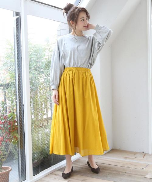 coen（コーエン）の「【大人気・新色追加・CM着用アイテム・Market】ソリッドマキシスカート(ネイビー⇒WEB限定追加)（スカート・レディース・ライラック/マスタード/ネイビー/ピンク/ダークグリーン・FREE）」の10枚目の写真