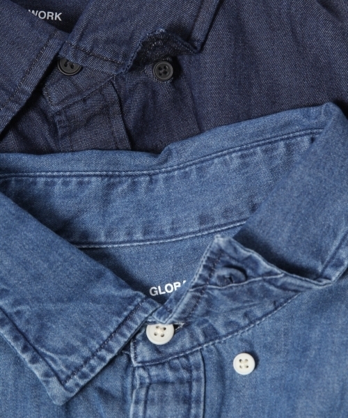 GLOBAL WORK（グローバルワーク）の「デニムシャツ長袖/777383（シャツ/ブラウス・メンズ・ブルー系その他4/ネイビー・LARGE/SMALL/X-LARGE/MEDIUM）」の14枚目の写真