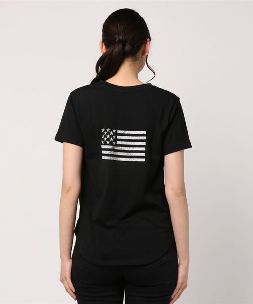 VENCEEXCHANGE（ヴァンスエクスチェンジ）の「バックプリント星柄Tシャツ                 （Tシャツ/カットソー・レディース・ホワイト/ブラック/ブルー・M/S）」の4枚目の写真