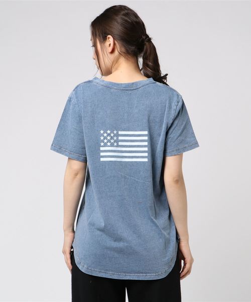 VENCEEXCHANGE（ヴァンスエクスチェンジ）の「バックプリント星柄Tシャツ                 （Tシャツ/カットソー・レディース・ホワイト/ブラック/ブルー・M/S）」の7枚目の写真