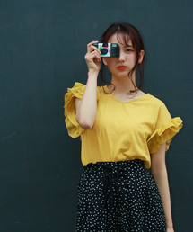 AS KNOW AS PINKY | ☆ZOZO限定☆袖シフォンフリルっT(Tシャツ/カットソー)