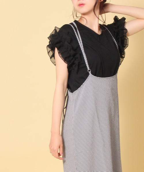 AS KNOW AS PINKY（アズノゥアズピンキー）の「☆ZOZO限定☆袖シフォンフリルっT（Tシャツ/カットソー・レディース・ブラック/レッド/オフホワイト/マスタード・FREE）」の17枚目の写真