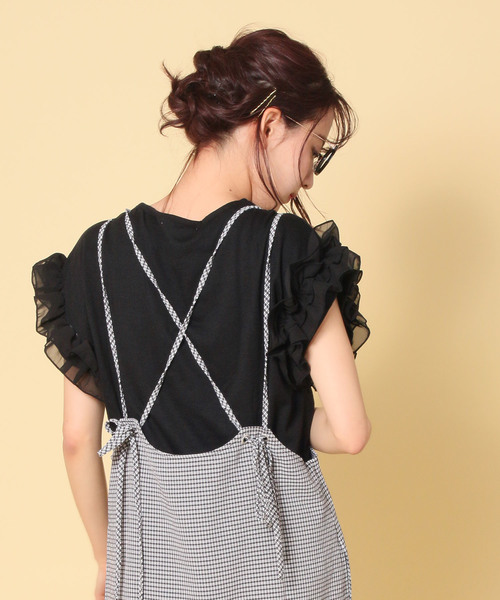 AS KNOW AS PINKY（アズノゥアズピンキー）の「☆ZOZO限定☆袖シフォンフリルっT（Tシャツ/カットソー・レディース・ブラック/レッド/オフホワイト/マスタード・FREE）」の19枚目の写真