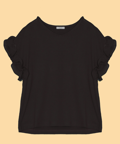 AS KNOW AS PINKY（アズノゥアズピンキー）の「☆ZOZO限定☆袖シフォンフリルっT（Tシャツ/カットソー・レディース・ブラック/レッド/オフホワイト/マスタード・FREE）」の20枚目の写真