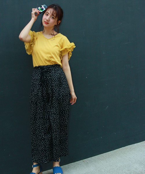 AS KNOW AS PINKY（アズノゥアズピンキー）の「☆ZOZO限定☆袖シフォンフリルっT（Tシャツ/カットソー・レディース・ブラック/レッド/オフホワイト/マスタード・FREE）」の21枚目の写真