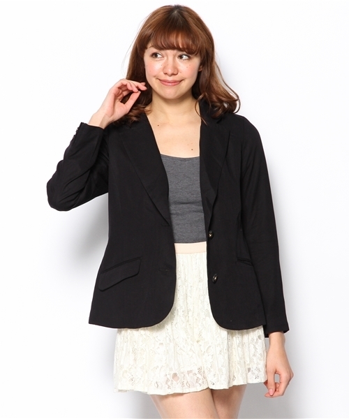 MAJESTIC LEGON(マジェスティックレゴン)の「TRテーラーJK(テーラードジャケット・レディース・キャメル/ピンク/ベージュ/ブラック・FREE)」の8枚目の写真
