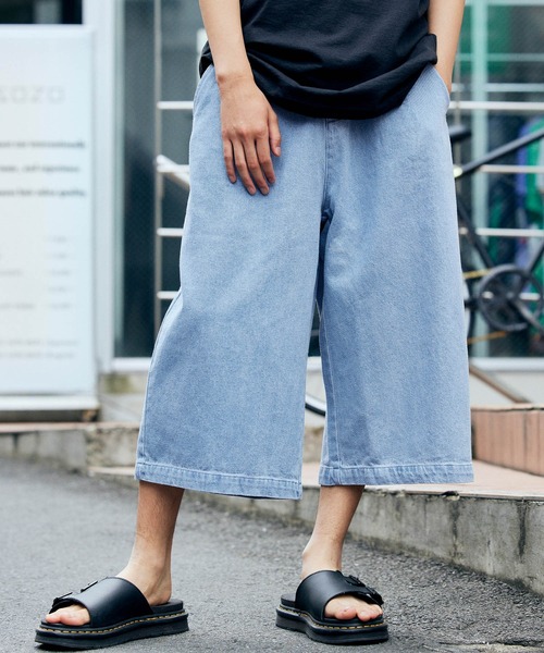MONO-MART(モノマート)の「ワイドテーパードバルーンクロップドデニムパンツ(10oz DENIM)(デニムパンツ・メンズ・ブラック/ワンウォッシュ/ライトインディゴブルー/ブラック系その他/サックスブルー/ブルー系その他・L/LL/M)」の5枚目の写真
