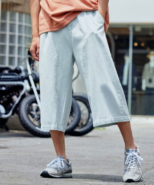 MONO-MART(モノマート)の「ワイドテーパードバルーンクロップドデニムパンツ(10oz DENIM)(デニムパンツ・メンズ・ブラック/ワンウォッシュ/ライトインディゴブルー/ブラック系その他/サックスブルー/ブルー系その他・L/LL/M)」の15枚目の写真