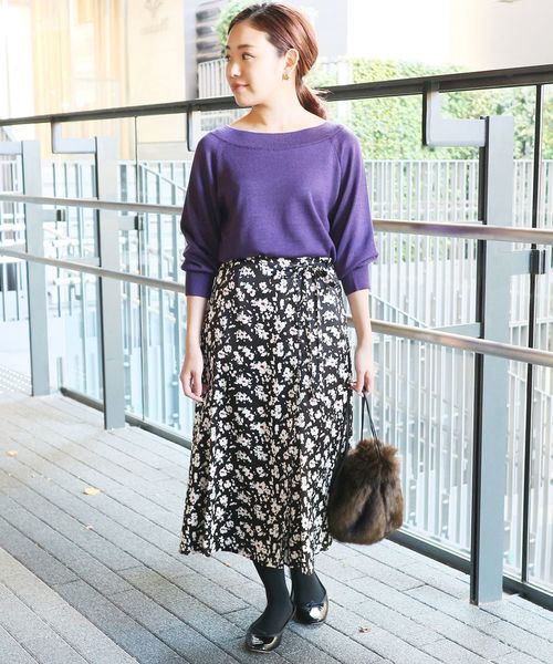 La TOTALITE(ラトータリテ)の「トロワフラワーフレアースカート【手洗い可能】◆(スカート・レディース・ブラック/ブラウン・FREE)」の7枚目の写真