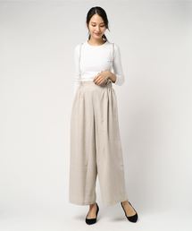 花柄プリントサスペンダー付き2WAYワイドパンツ
