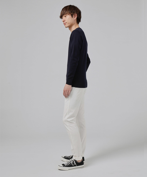 ZOZO（ゾゾ）の「ホールガーメントコットンクルーネックニットプルオーバー（パターンオーダー）／ネイビー[MEN]（ニット/セーター・メンズ・ネイビー・マルチサイズ）」の8枚目の写真