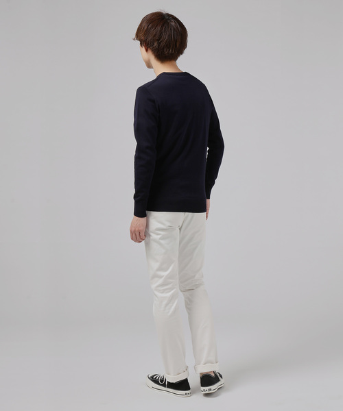 ZOZO（ゾゾ）の「ホールガーメントコットンクルーネックニットプルオーバー（パターンオーダー）／ネイビー[MEN]（ニット/セーター・メンズ・ネイビー・マルチサイズ）」の9枚目の写真