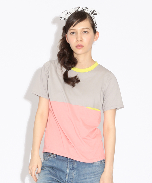 BEAMS BOY(ビームスボーイ)の「○BEAMS BOY / 3トーン ポケット T(Tシャツ/カットソー・レディース・ライトグレー/サックスブルー・ONE SIZE)」の1枚目の写真