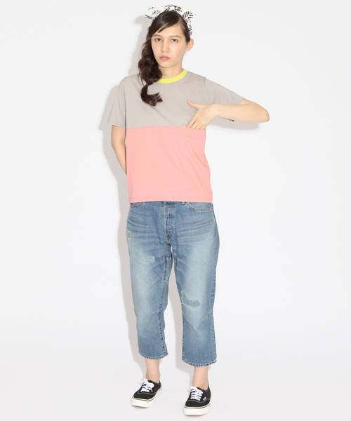 BEAMS BOY(ビームスボーイ)の「○BEAMS BOY / 3トーン ポケット T(Tシャツ/カットソー・レディース・ライトグレー/サックスブルー・ONE SIZE)」の7枚目の写真