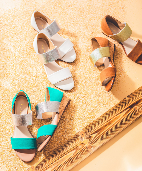 PICHE ABAHOUSE（ピシェ アバハウス）の「【WEB別注】ダブルストラップサンダル（サンダル・レディース・ホワイト/ブラック/キャメル/ライトブルー・35/36/37/38/39）」の5枚目の写真