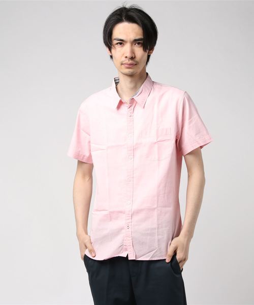 VIBGYOR（ヴィブジョー）の「VIBGYOR Select/ 綿麻ストレッチ半袖シャツ（シャツ/ブラウス・メンズ・ホワイト/ネイビー/カーキ/サックスブルー/ピンク/モカ/ブラック・MEDIUM/LARGE/X-LARGE）」の7枚目の写真