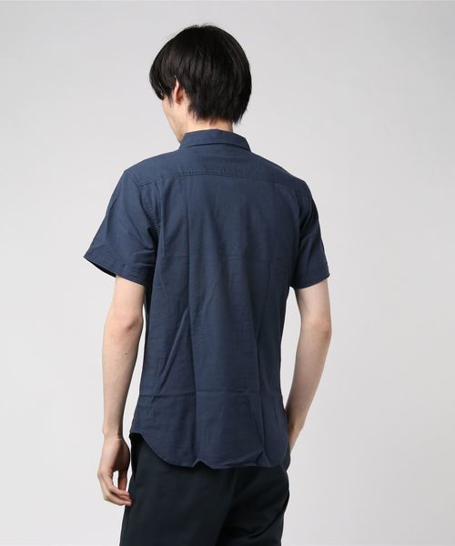 VIBGYOR（ヴィブジョー）の「VIBGYOR Select/ 綿麻ストレッチ半袖シャツ（シャツ/ブラウス・メンズ・ホワイト/ネイビー/カーキ/サックスブルー/ピンク/モカ/ブラック・MEDIUM/LARGE/X-LARGE）」の8枚目の写真
