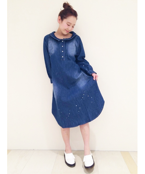 Kastane（カスタネ）の「【Kastane】デニムドルマンワンピース（ワンピース・レディース・インディゴブルー/ブルー・FREE）」の2枚目の写真