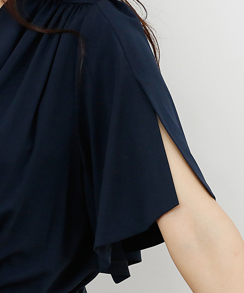PourVous（プールヴー）の「カシュクール オールインワン / 結婚式 ワンピース お呼ばれ 二次会 セレモニー 大きいサイズ 対応 フォーマル パーティー パンツドレス オケージョンドレス 七五三 ママ お宮参り 学校行事 二次会 成人式 （パンツドレス・レディース・ブラック/ネイビー・M/L）」の20枚目の写真
