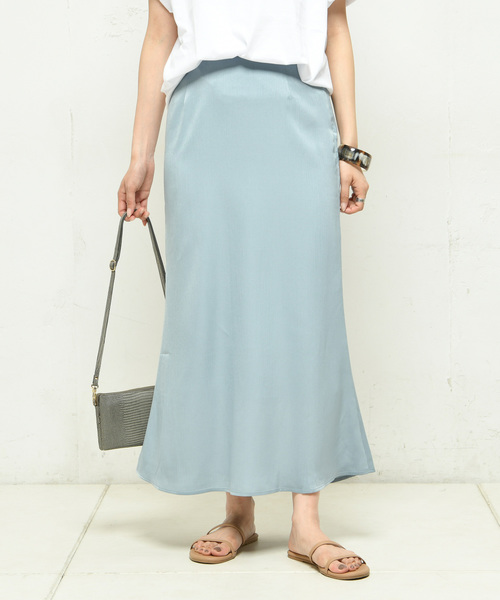 DouDou（ドゥドゥ）の「無地マーメイドスカート（スカート・レディース・ベージュ/ブラウン/ブルー・FREE）」の3枚目の写真