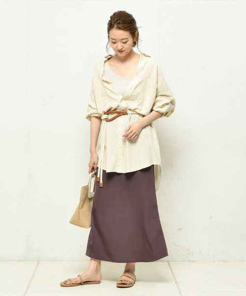 DouDou（ドゥドゥ）の「無地マーメイドスカート（スカート・レディース・ベージュ/ブラウン/ブルー・FREE）」の20枚目の写真