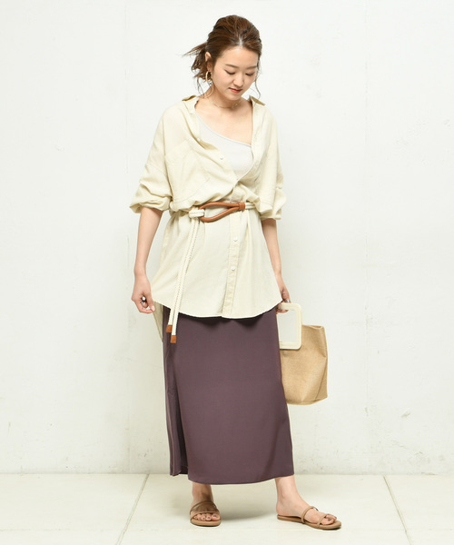 DouDou（ドゥドゥ）の「無地マーメイドスカート（スカート・レディース・ベージュ/ブラウン/ブルー・FREE）」の8枚目の写真