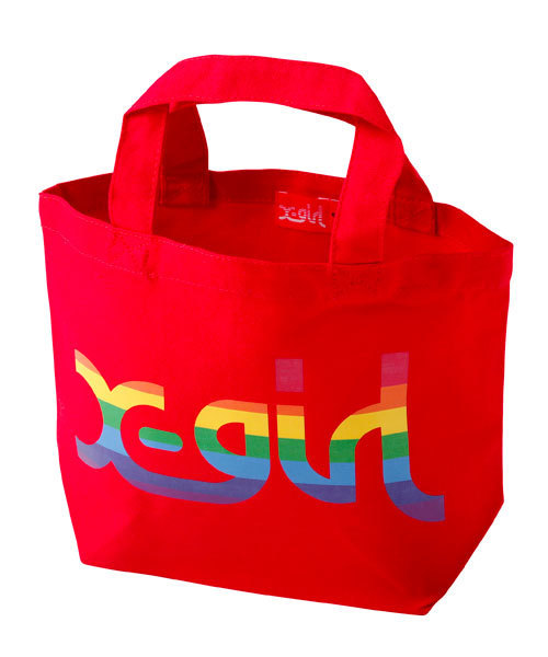 X-girl（エックスガール）の「RAINBOW MINI BAG（エコバッグ/サブバッグ・レディース・ホワイト/ブラック/レッド/ネイビー/ライトブルー・ONE SIZE）」の5枚目の写真