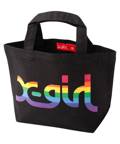 X-girl（エックスガール）の「RAINBOW MINI BAG（エコバッグ/サブバッグ・レディース・ホワイト/ブラック/レッド/ネイビー/ライトブルー・ONE SIZE）」の3枚目の写真