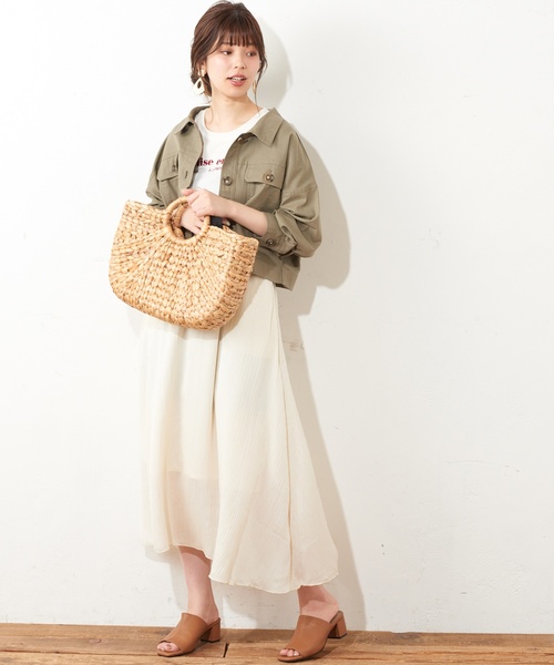 natural couture（ナチュラルクチュール）の「刺繍ロゴチビTシャツ（Tシャツ/カットソー・レディース・オフホワイト/イエロー/ボルドー/スミクロ・FREE）」の18枚目の写真