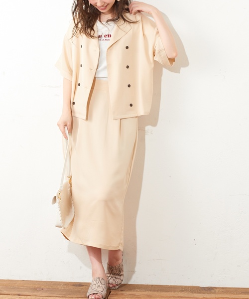 natural couture（ナチュラルクチュール）の「刺繍ロゴチビTシャツ（Tシャツ/カットソー・レディース・オフホワイト/イエロー/ボルドー/スミクロ・FREE）」の21枚目の写真