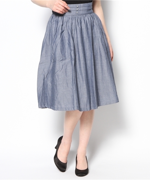 mystic（ミスティック）の「ピンタックサスペンダーギャザースカート（スカート・レディース・ブルー/ブラック/ネイビー・ﾌﾘ-）」の3枚目の写真