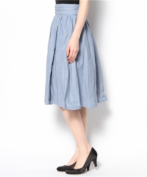 mystic（ミスティック）の「ピンタックサスペンダーギャザースカート（スカート・レディース・ブルー/ブラック/ネイビー・ﾌﾘ-）」の7枚目の写真